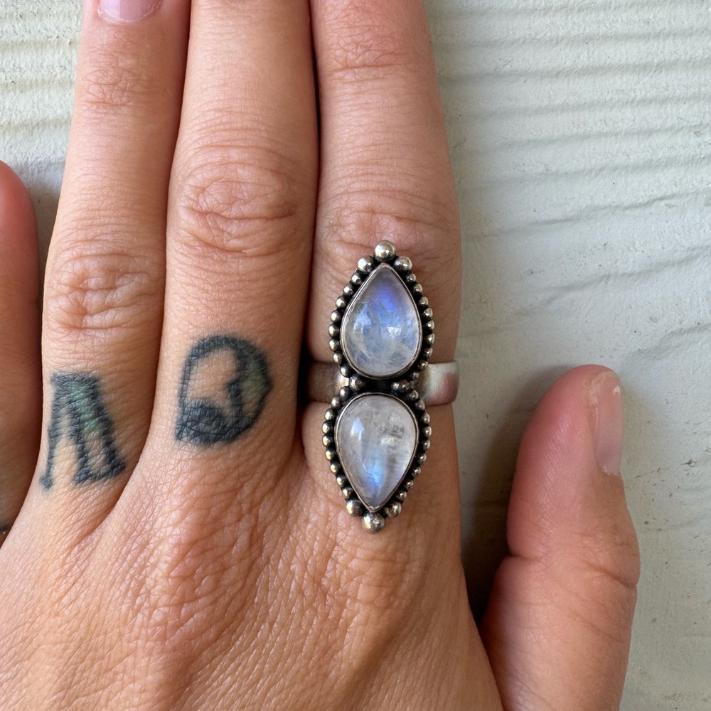 Moonstone and Sterling Silver Ring